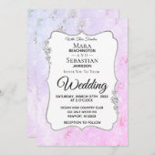 *~* Diamond Demask Foto - RSVP - QR Wedding Kaart (Voorkant / Achterkant)