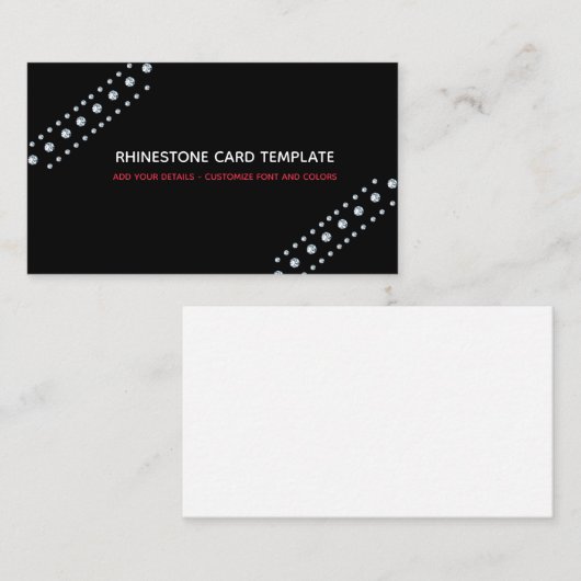 Diamond Design - Rhinestone Visitekaartje (Voorkant / Achterkant)