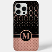 Diamond Design Roos Goud en Zwart Case-Mate iPhone Case (Achterkant)