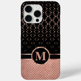 Diamond Design Roos Goud en Zwart iPhone 15 Pro Max Hoesje