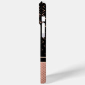 Diamond Design Roos Goud en Zwart Case-Mate iPhone Case (Achterkant / Links)