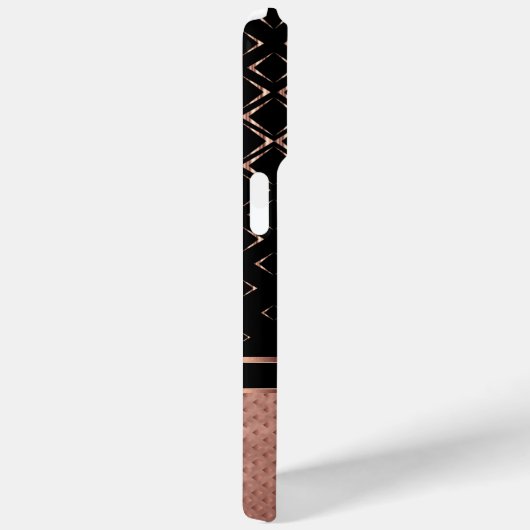 Diamond Design Roos Goud en Zwart Case-Mate iPhone Case (Achterkant / Rechts)