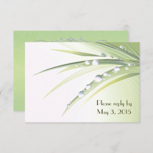 Diamond Dew Drups RSVP Kaart (Voorkant / Achterkant)