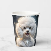 Diamond Diva: de glamoureuze poedel in sprankeling Papieren Bekers (Achterkant)