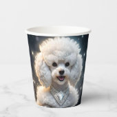 Diamond Diva: de glamoureuze poedel in sprankeling Papieren Bekers (Voorkant)