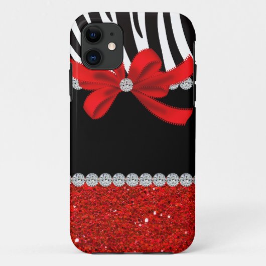 Diamond Diva (rode glitter) Case-Mate iPhone Case (Achterkant)