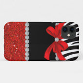 Diamond Diva (rode glitter) Case-Mate iPhone Case (Achterkant (horizontaal))