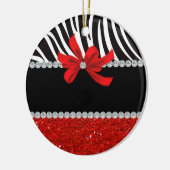 Diamond Diva (rode glitter) Keramisch Ornament (Links)