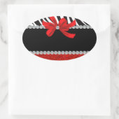 Diamond Diva (rode glitter) Ovale Sticker (Tas)