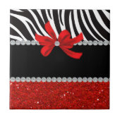 Diamond Diva (rode glitter) Tegeltje (Voorkant)