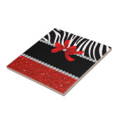 Diamond Diva (rode glitter) Tegeltje (Zijkant)