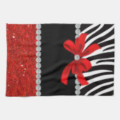 Diamond Diva (rode glitter) Theedoek (Horizontaal)