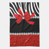 Diamond Diva (rode glitter) Theedoek (Verticaal)