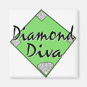 Diamond Diva Softball Magneet (Voorkant)