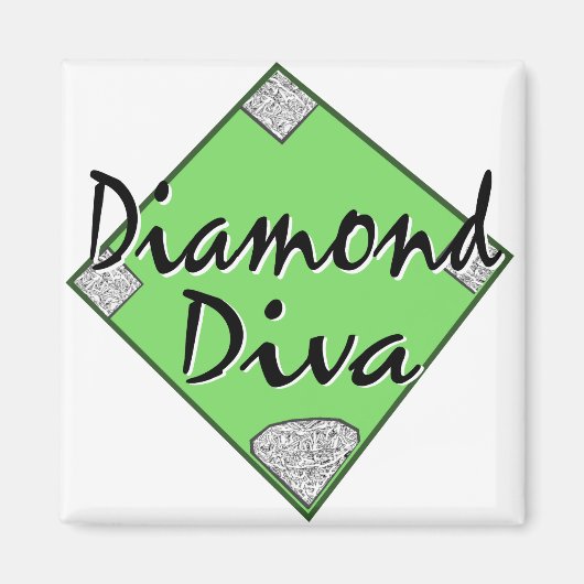 Diamond Diva Softball Magneet (Voorkant)