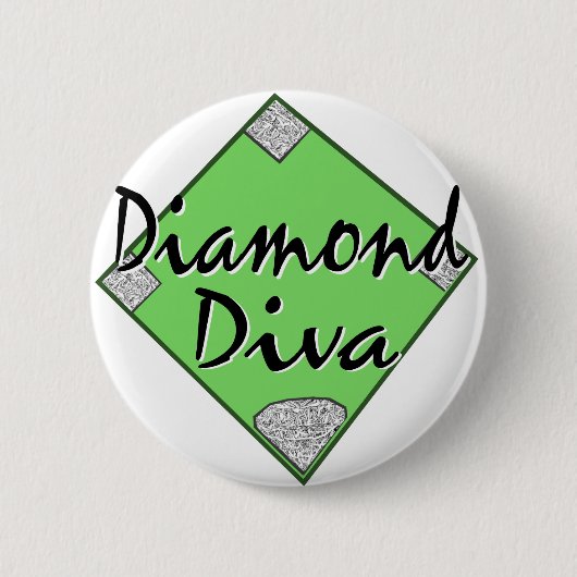 Diamond Diva Softball Ronde Button 5,7 Cm (Voorkant)