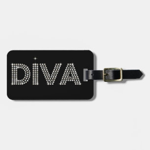 Diamond Diva Sparking Black Bagagelabel