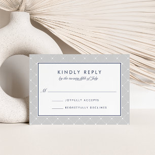 Diamond Dot RSVP-kaart Grijs en zeemacht RSVP Kaartje