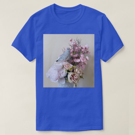 Diamond Dove op bloemen T-shirt (Design voorkant)