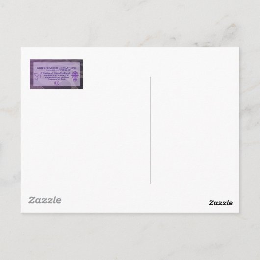 DIAMOND DOVE OP NEST BRIEFKAART (Achterkant)