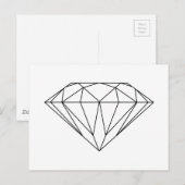 Diamond Drawing Black and White Modern Briefkaart (Voorkant / Achterkant)