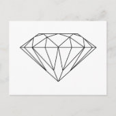 Diamond Drawing Black and White Modern Briefkaart (Voorkant)