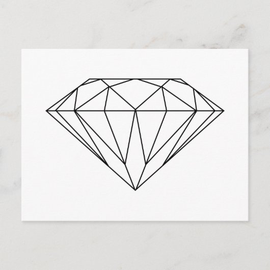 Diamond Drawing Black and White Modern Briefkaart (Voorkant)