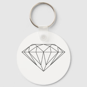 Diamond Drawing Black and White Modern Sleutelhanger