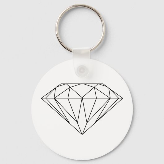 Diamond Drawing Black and White Modern Sleutelhanger (Voorkant)