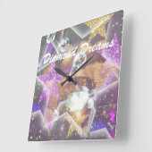 Diamond Dreams Vierkante Klok (Hoek)