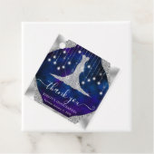 Diamond Dress & Bokeh String Lights Quinceanera Bedankjes Labels (In situ)