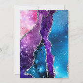 Diamond Dress en Galaxy Agate Quinceanera Kaart (Achterkant)