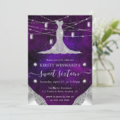 Diamond Dress en Mason Jars Glam Sweet 16 Kaart (Staand voorkant)