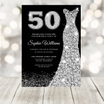 Diamond Dress Womans 50th Birthday Party Black Kaart<br><div class="desc">Diamond Dress Womans 50th Birthday Party Black Invitation Variations to the uitnodiging and matching items in our store</div>