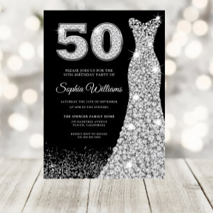 Diamond Dress Womans 50th Birthday Party Black Kaart