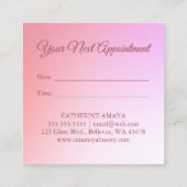 Diamond Drips Roos Gouden Make-up Haar Afspraak Vierkante Visitekaartje (Achterkant)