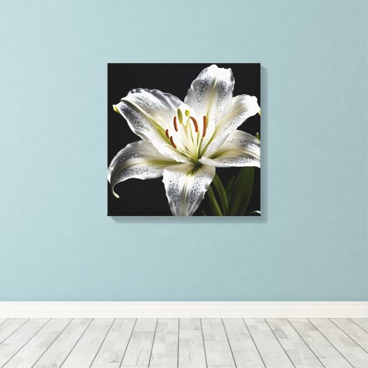 Diamond Dust Lily Canvas Afdruk (Insitu (Houten vloer))