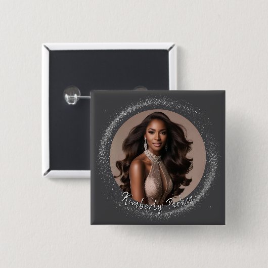 Diamond Dust Pageant Button (Voorkant /achterkant)