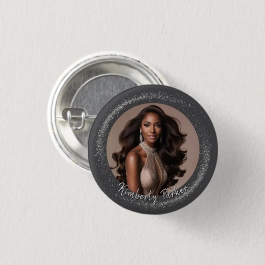 Diamond Dust Pageant Button (Voorkant /achterkant)