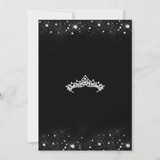 Diamond Dust Quinceanera Uitnodiging (Achterkant)
