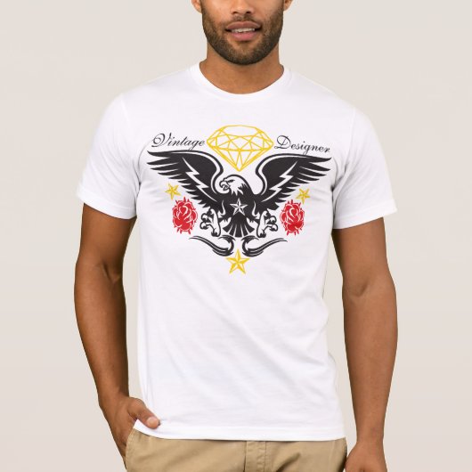 Diamond, Eagle en Rozen Tattoo.ai T-shirt (Voorkant)