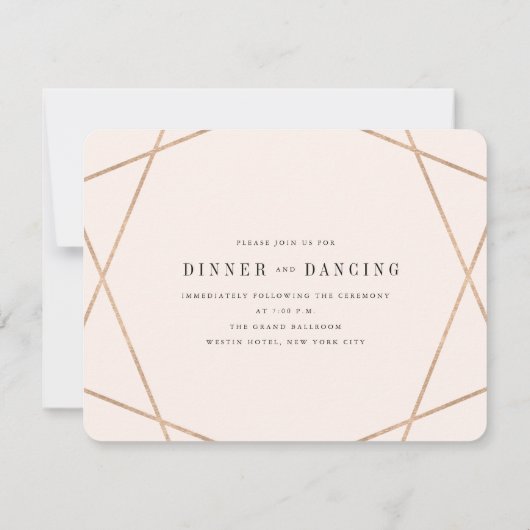 Diamond Edelsteen geometrische chique bruiloft rec Kaart (Achterkant)