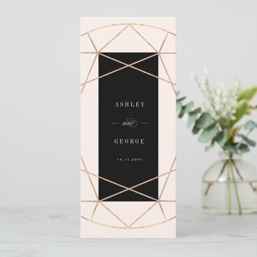 Diamond Edelsteen Geometrische Moderne Stijlvolle Menu (Staand voorkant)