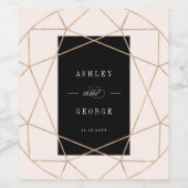 Diamond Edelsteen Geometrische Moderne Stijlvolle  Wijn Etiket (Enkel label)