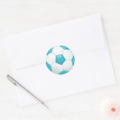 Diamond Edelstenen Aqua Voetbal Ronde Sticker (Envelop)