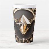 **"Diamond Elegance: Luxe Latte Mok"** Latte Mok (Voorkant)