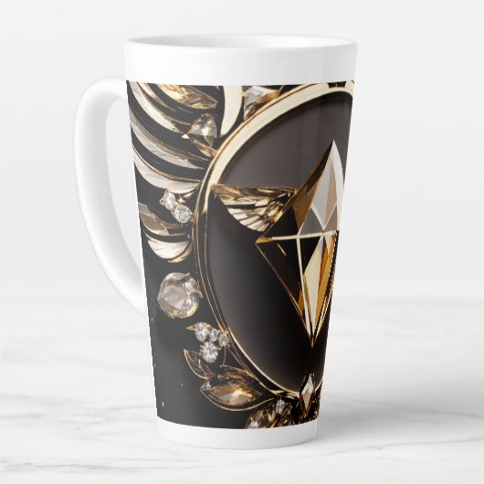 **"Diamond Elegance: Luxe Latte Mok"** Mok (Linkerhoek)