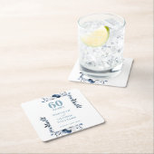 Diamond Elegant Floral 60ste bruiloft Jubileum Kartonnen Onderzetters (Insitu)