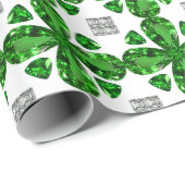 Diamond & Emerald Gemstone Art, Green Cadeaupapier (Rol Hoek)