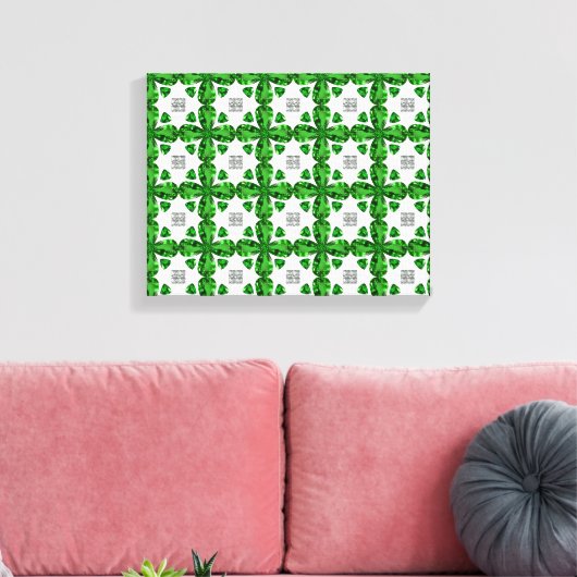 Diamond & Emerald Gemstone Art, Green Canvas Afdruk (Insitu (Woonkamer))